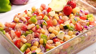 Ensalada de Garbanzos muy Rápida Fácil y Fresquita [upl. by Kathie]