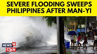 Philippines Flood Latest News Typhoon ManYi Lashed Northern Philippines  World News  N18G [upl. by Sadnalor]