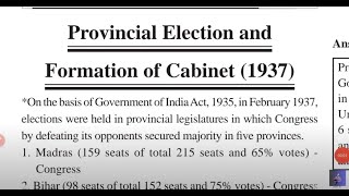 Ghatnachakra Modern History  Provincial Election 1937  70thBPSC  PYQ  upscdiary [upl. by Ferd]