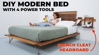 DIY Modern Bed Frame with a French Cleat Headboard [upl. by Hillegass]