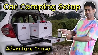 Car Camping Setup in Honda Jazz First Time in India ☺  Low Budget Camping Setup adventurecanva [upl. by Noloc]