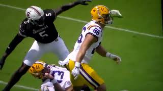 Horse collar tackle called on South Carolinas Kyle Kennard vs LSU nullifying pick six interception [upl. by Aydne]