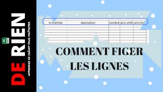 comment figer les lignes sur excel [upl. by Henke]