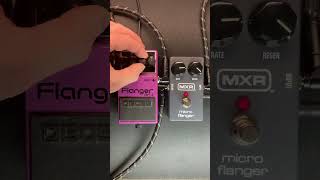 Flanger RATE control comparison BOSS BF2 vs MXR M152 Micro Flanger guitarpedals bosspedals [upl. by Adnowat853]