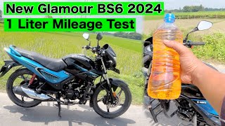 New Hero Glamour BS6 1 Liter Mileage Test 2024 E20  Old Model Glamour Relunched [upl. by Derward826]