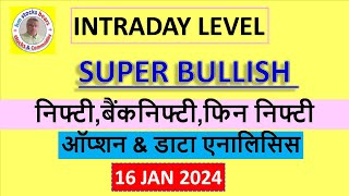 Nifty  Bank Nifty  Mid cap  Fin Nifty  Sensex  Option Level  Prediction For 16 JAN 2024 [upl. by Alyel171]