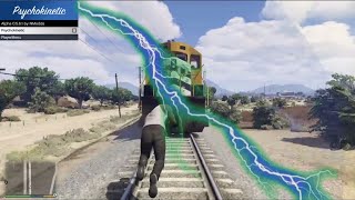 Gta 5  frankline VS train in gta 5  psychokinetic mod  gameplay [upl. by Ical708]