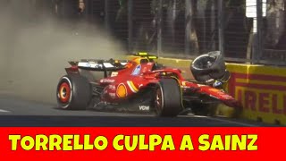 Checo Pérez fuera por culpa de Carlos Sainz en Azerbaiyan y asi resccionan comentaristas de F1 [upl. by Asin]