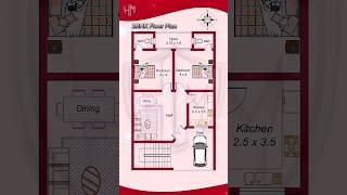 House plan 875x143m  2BHK Floor Plan  house design floorplan architecture shorts [upl. by Naitirb128]