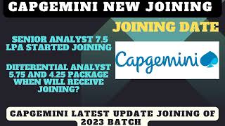 Capgemini Senior Analyst profile joining date  Capgemini 425 or 575 Role Joining news  Role [upl. by Spragens]