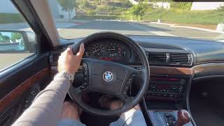 88kMile BMW 750iL 1998 v12 E38  Driving Video  Arctic Silver over Jet Black [upl. by Hildegard]