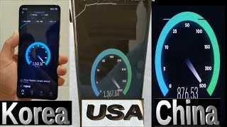 USA VS China VS Korea 5G Internet speed test [upl. by Paviour]