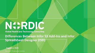 Nordic INFORmative Friday Differences Between Infor S3 MS Add Ins and Infor Spreadsheet Designer [upl. by Eizle591]