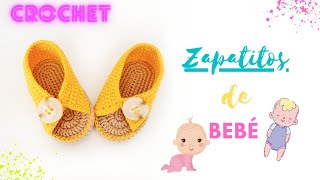 👶ZAPATITOS de bebé a CROCHET de 0 a 3 meses [upl. by Farwell780]