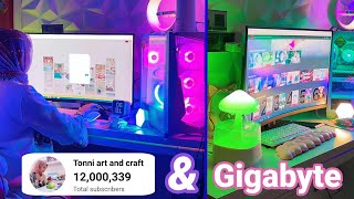 12M Subscribers 😍🎉 Gigabyte unboxing  special unboxing for 12M sub✨ Tonni art amp craft [upl. by Lahcear]