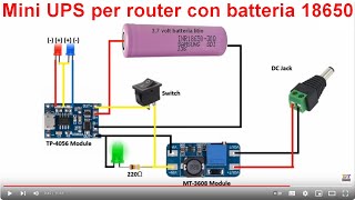 realizziamo un mini ups per il router di casa alla portata di tutti anche dei principianti [upl. by Weitman347]