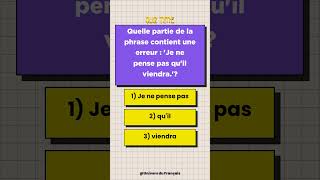 Quiz de Grammaire Française Identifiez lErreur 16 [upl. by Alroi]