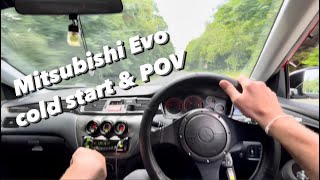 Mitsubishi Evo cold start amp POV drive [upl. by Chlores455]