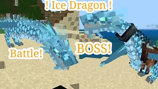 Ice Dragon BOSS VS Player Minecraft PE Expansive Fantasy 20 Addon [upl. by Ylurt]