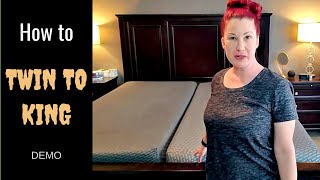 HOW TO TURN A TWIN BED INTO KING  Mattress Converter [upl. by Trilbie266]