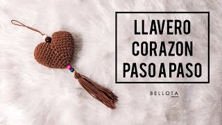 Corazón Llavero  TUTORIAL  amigurumi paso a paso a crochet [upl. by Ulrika]