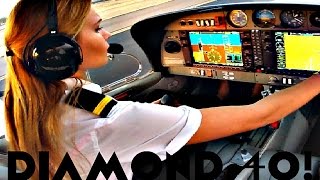 FIRST SOLO FLIGHT Diamond 40 Plane  Landing A PLANE ALONE  Cockpit View DutchPilotGirl [upl. by Wiencke286]