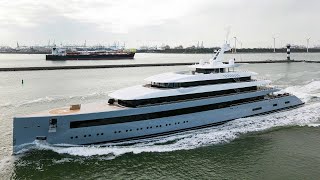 Feadship’s 9995m 327’11” Moonrise returned to Holland today [upl. by Maite]