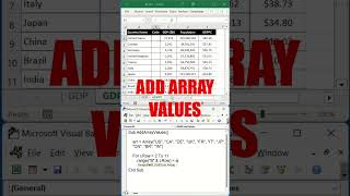 Add Array Values with Excel VBA shorts [upl. by Attesor64]