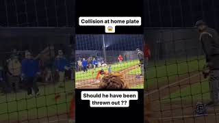 Collision at home plate ⚾️😱 shortsviral ilovebaseball baseball mlb justbaseball [upl. by Perl]