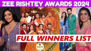 Full Winners List of Zee Rishtey Awards 2024  Shraddha Arya Sriti in ZEE Rishtey Awards 202324 [upl. by Trinetta]