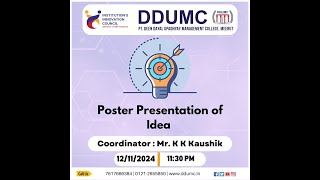 Poster Presentation of Idea  IICPtDDUMC [upl. by Gnagflow]