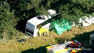 Three die in Surrey coach crash [upl. by Highams431]