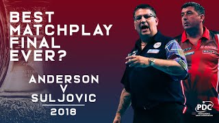 BEST EVER MATCHPLAY FINAL  Anderson v Suljovic  2018 World Matchplay [upl. by Etnoid246]