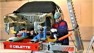 Celette frame machine and MZ jigs tutorial universal jig measuring system collision repair [upl. by Euqinad]