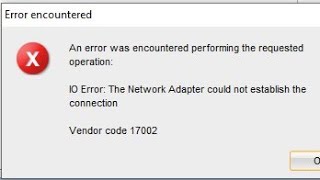 Vendor 17002 oracle errorunun izahı vendor17002 vendor 17002 oracle [upl. by Aurthur]