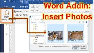 Word Addin Ribbonbar Insert Photos with FileDialog [upl. by Ttevi]