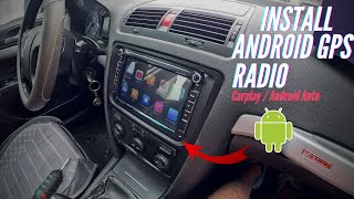 ANDROID GPS RADIO SKODA OCTAVIA 2 APPLE CARPLAY  ANDROID AUTO INSTALL ANDROID 12 [upl. by Geddes102]