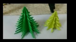 Making Green amp Yellow Tree With Paper  Grace Of Art [upl. by Ellak]