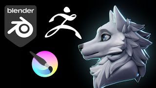 Silver Wolf  Character sculpt in Blender and Zbrush  Timelapse [upl. by Gemma]