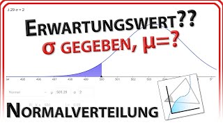 Erwartungswert μ mü bei Normalverteilung berechnen Standardabweichung σ gegeben in GeoGebra 6Web [upl. by Bea]