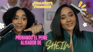 PROBANDO EL PEINE ALISADOR DE SHEIN EN UN CABELLO 4C  ¿REALMENTE FUNCIONA  shein [upl. by Akinert]