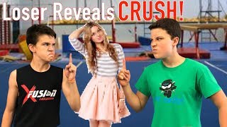 CRUSH REVEAL Back flip battle Loser Reveals Crush [upl. by Paulo537]