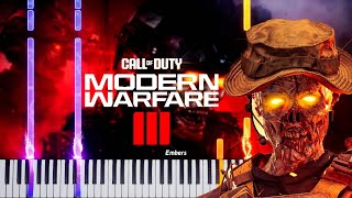 CoD Modern Warfare III Zombies Theme Damned 6  Piano Synthesia Tutorial [upl. by Brookhouse]