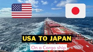 USA to JAPAN on a cargo ship  10 days timelapse  Life inside bad weather thunderstorm [upl. by Meill612]