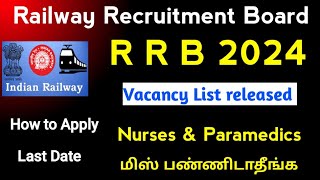 🔊 Railway Recruitment Board Recruitment 2024 Notification 🔊 [upl. by Marje490]