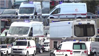 Russian ambulance responding compilation2wailyelphornflashing lights [upl. by Sherwood]