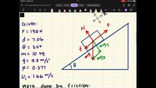 Crate on an Incline Part 1 WorkEnergy Theorem [upl. by Drus]