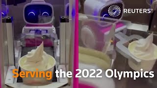 Robots help with social distancing at the Beijing Winter Olympics [upl. by Anilejna637]