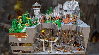 50000 Pieces LEGO Dwarf Castle and Underground Bunker Battle [upl. by Yelrac]