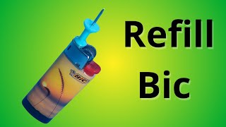 how to refill Bic lighter with office pin [upl. by Legnaesoj]